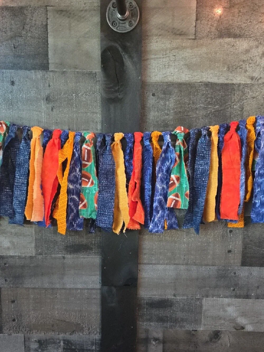 Handmade Boho Chic Rag Garland Football Party Decor